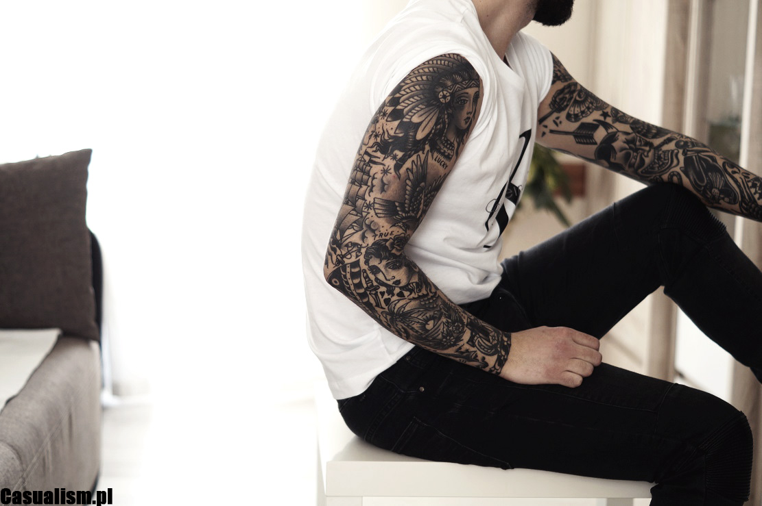 Tatuaż rękaw, rękawy męskie, tatuaże rękawy. Tatuaże na rękach, tatuaż na przedramieniu, tatuaż na bicepsie. Męski tatuaż, tatuaż
